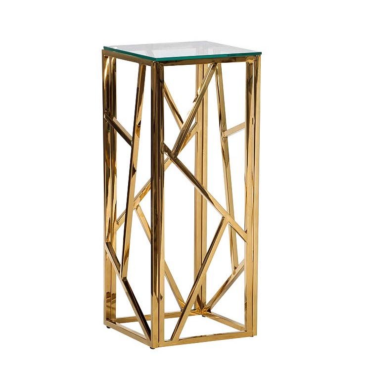 Подставка Serene Furnishing Gold Clear Glass Top stand