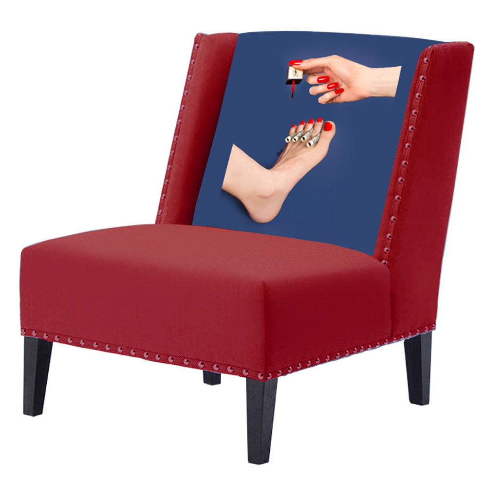 FUN Armchair Pedicure Red Дизайнерское кресло с цветным принтом