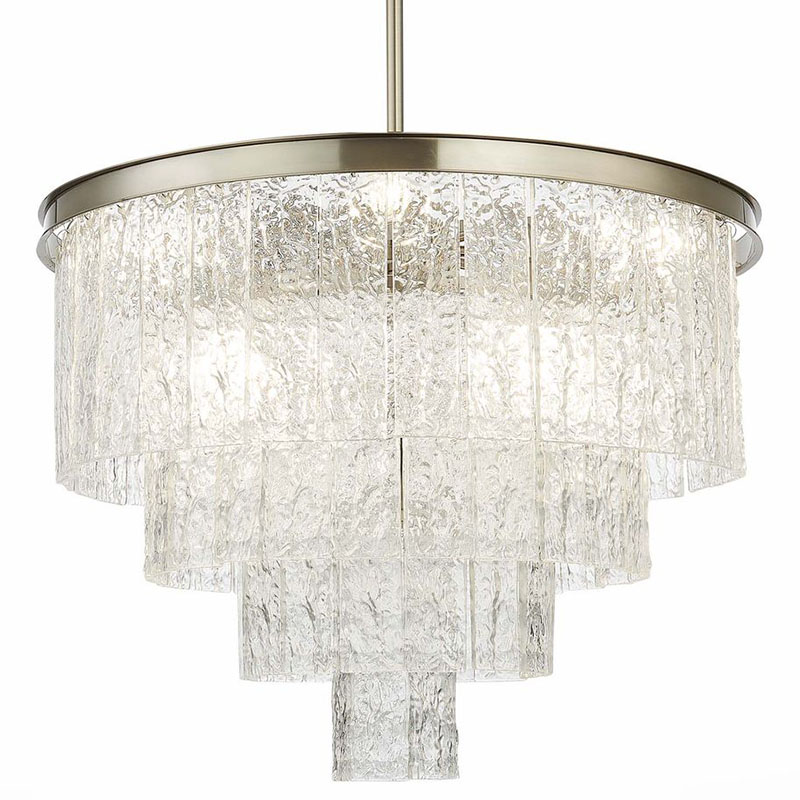 Люстра Renea Textured Glass Chandelier Nickel D60