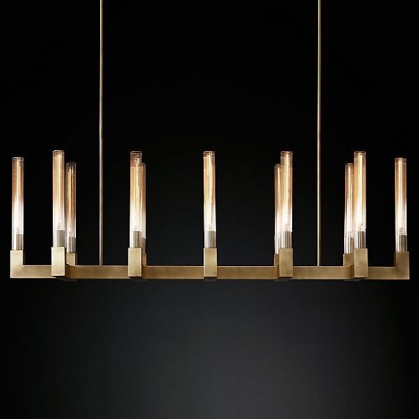 Люстра RH CANELLE Linear Chandelier 12 Modern Brass