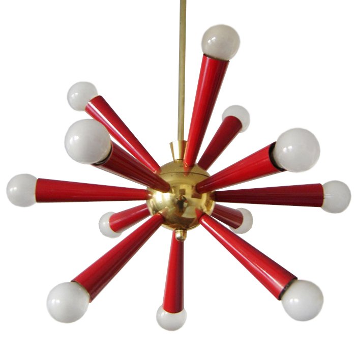 Люстра Mid Century Modern ATOMIC Sputnik Red