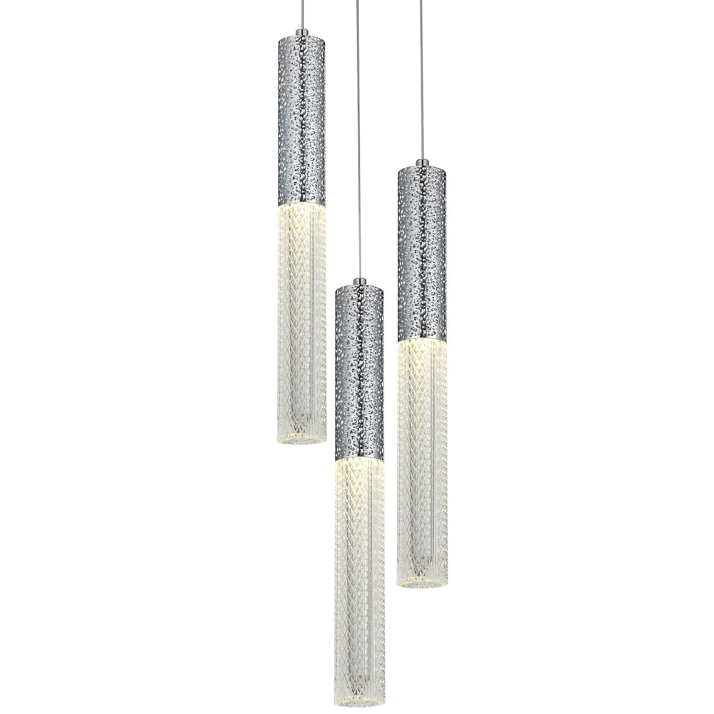 Подвесной светильник Dew Drops Tube Chrome Trio Hanging Lamp