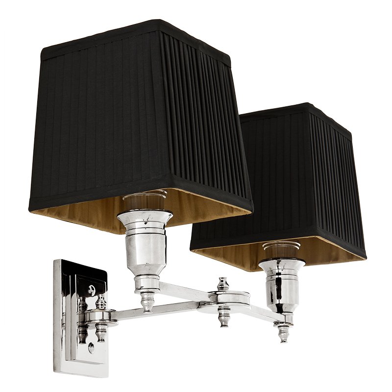 Бра Wall Lamp Lexington Double Nickel+Black