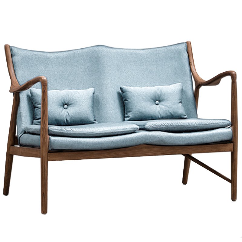 Диван Makeshift Loveseat Sofa light blue linen