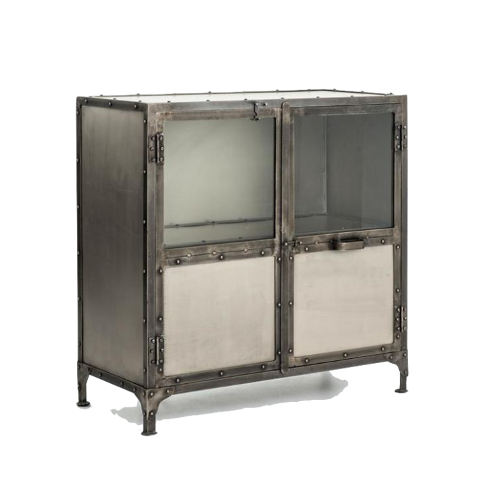 Комод металлический Industrial Steampunk Nickel 2 Door Cabinet