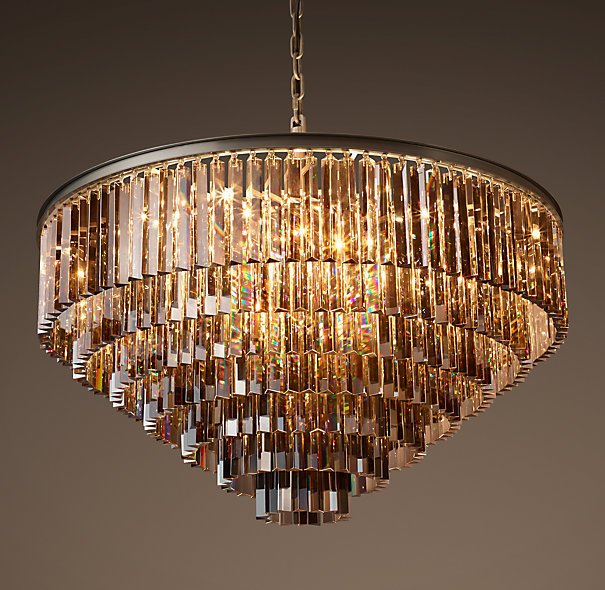 Люстра RH 1920s Odeon Smoke Glass Fringe Chandelier -80, 100