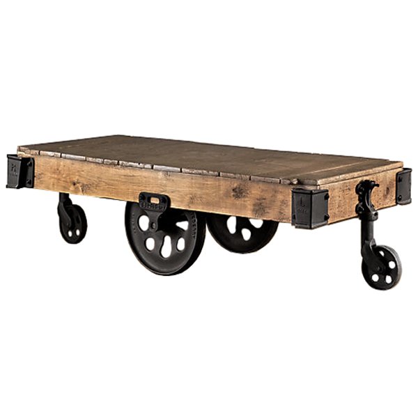 Кофейный стол на колесах Factory Cart Coffee Table