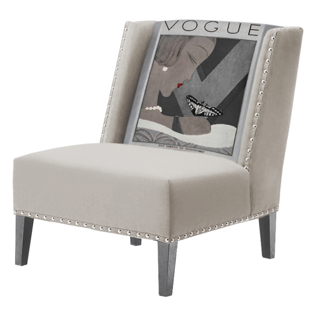 Кресла с рисунком FUN Armchair  Vogui II Beige Дизайнерское кресло с цветным принтом