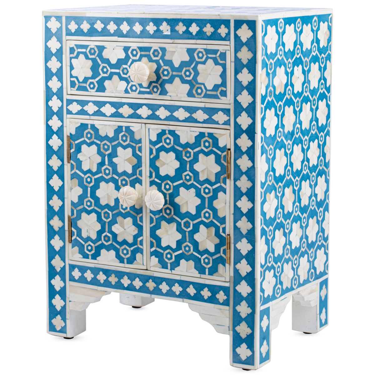  Тумба отделка кость BONE Inlay Bedside Cabinet 1 DRAWER