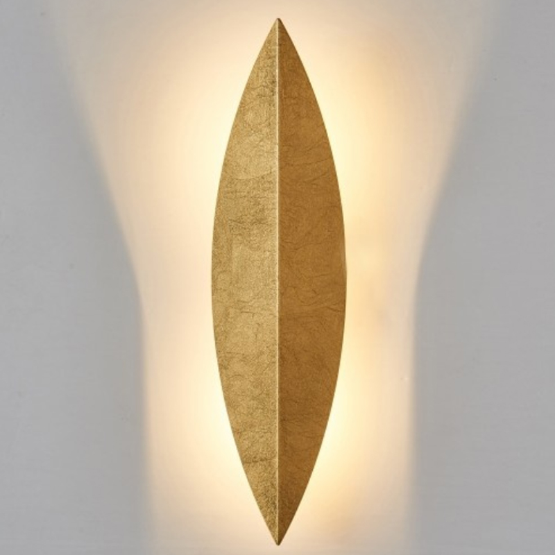 Дизайнерские  Loft Concept Art Deco Leaf Wall Lamp Gold