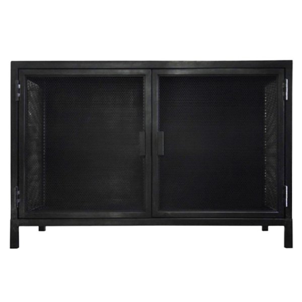 Буфет с 2-мя дверцами из металлической сетки Industrial Loft Dark Metal 2 Door Beto Cabinet