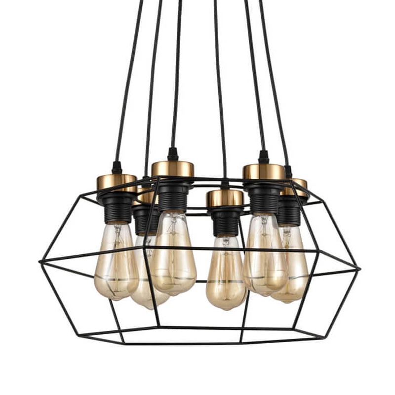 Люстра Loft Wire Cage Black lamp 6