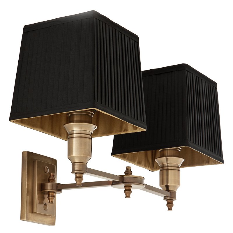 Бра Wall Lamp Lexington Double Brass+Black