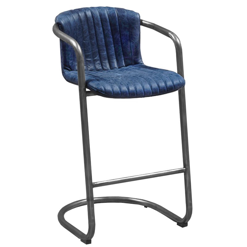 Барный стул Desmond bar stool LEATHER BLUE