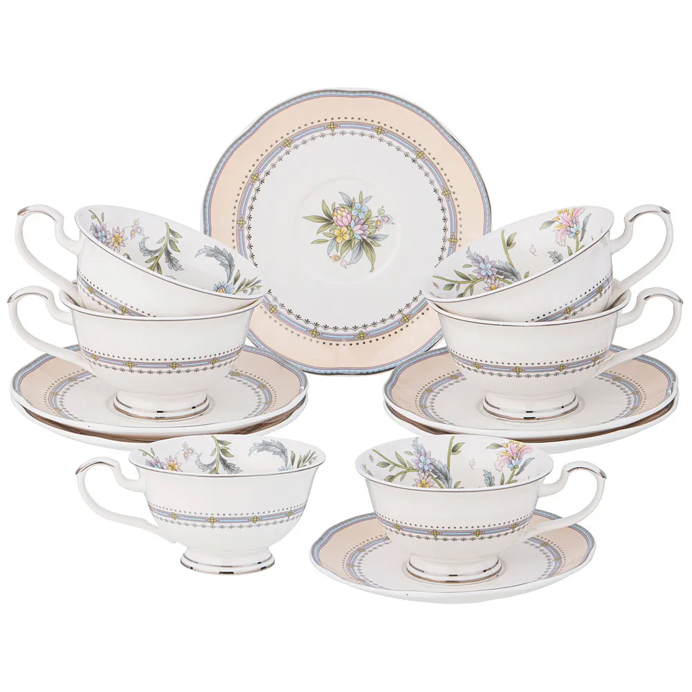 Чайный сервиз из фарфора на 6 персон 12 предметов Tea Flower Set