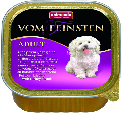 Animonda Vom Feinsten Adult Mit Pute & Lamm для взрослых собак с индейкой и ягненком (150 гр х 22 шт)