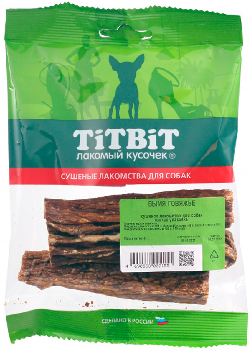 Лакомство Tit Bit для собак вымя говяжье (1 шт)