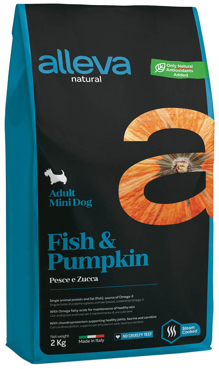   Магизоо Alleva Natural Adult Dog Mini Fish & Pumpkin низкозерновой для взрослых собак маленьких пород с рыбой и тыквой (2 кг)