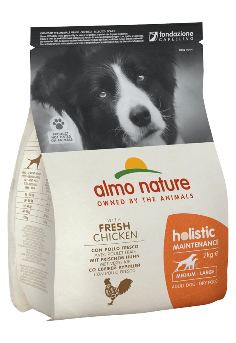 Holistic Almo Nature Adult Dog Medium & Chicken для взрослых собак средних пород с курицей (12 кг)