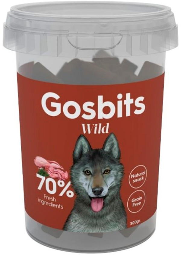 Лакомство Gosbits Wild для собак с перепелкой и кроликом 300 гр (1 уп)