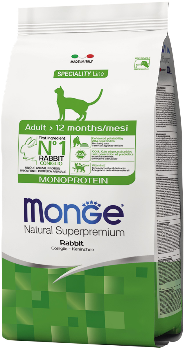 Monge Speciality Monoprotein Cat Adult Rabbit монобелковый для взрослых кошек с кроликом (10 кг)