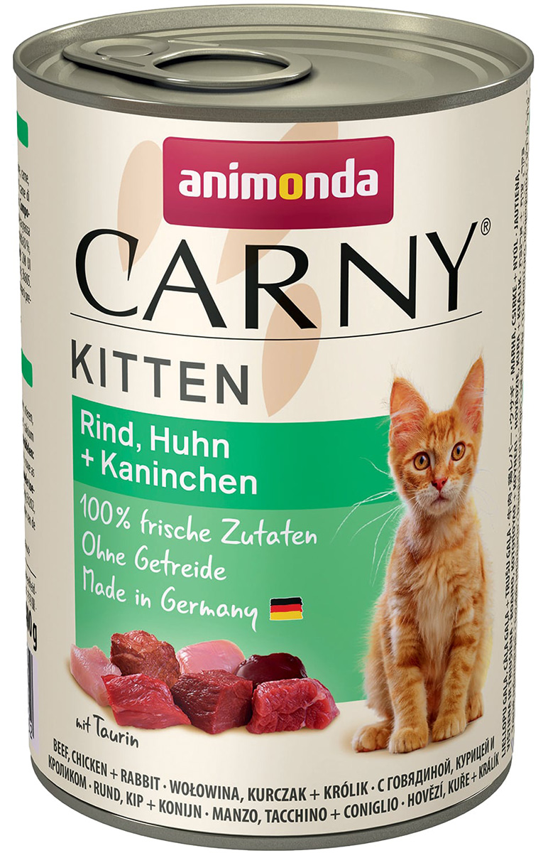  Animonda Carny Kitten Rind, Huhn & Kaninchen для котят с говядиной, курицей и кроликом 77091  (400 гр)