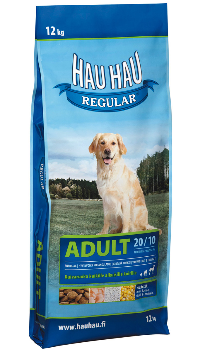 Hau-hau Regular Dog Adult для взрослых собак всех пород с курицей и рисом (12 кг)