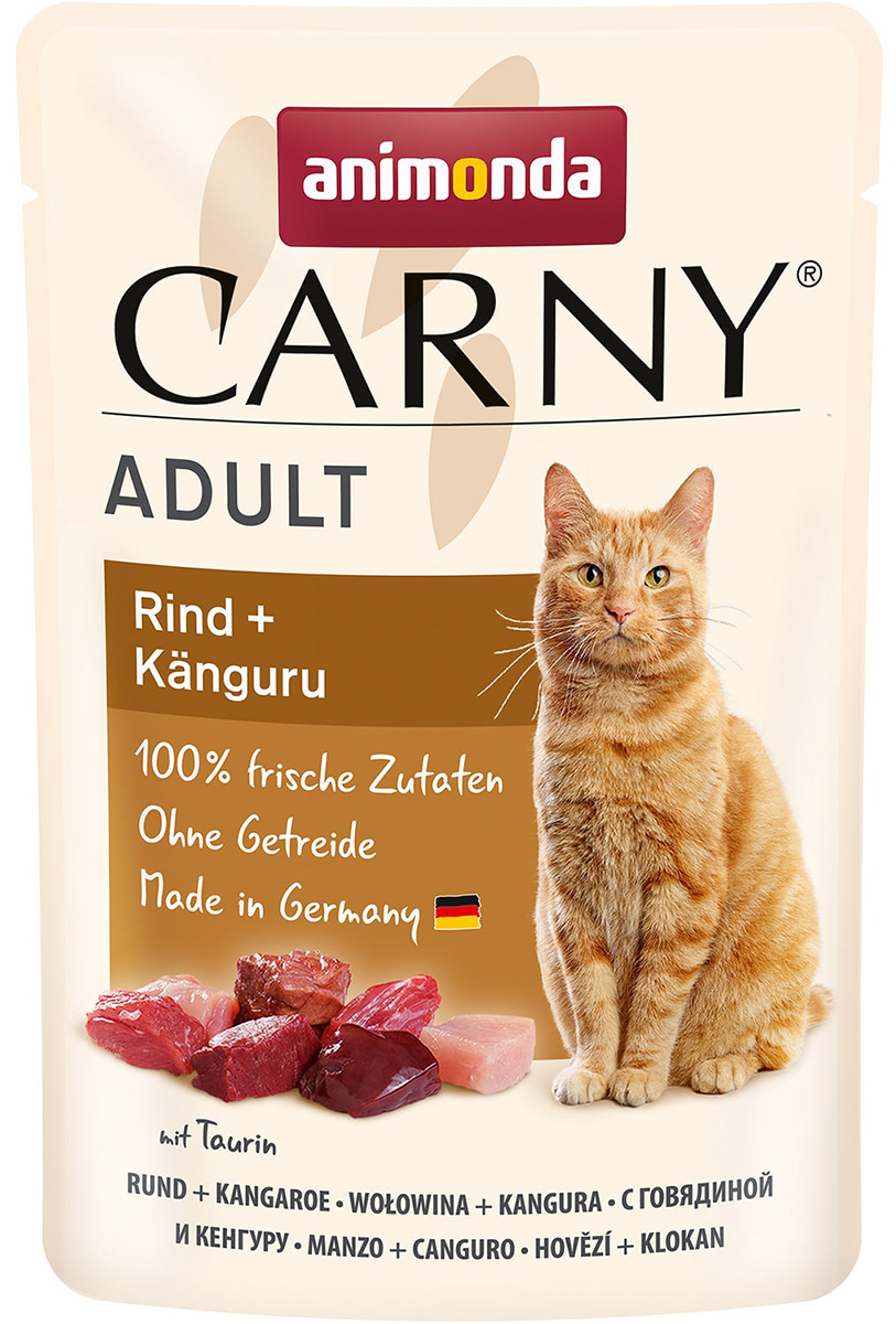 Animonda Carny Adult Rind & Kanguru для взрослых кошек с говядиной и мясом кенгуру  (85 гр х 12 шт)