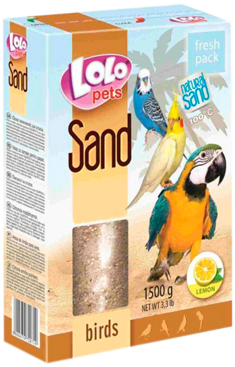   Магизоо Lolo Pets Sand песок для птиц лимонный 1,5 кг  (1 шт)