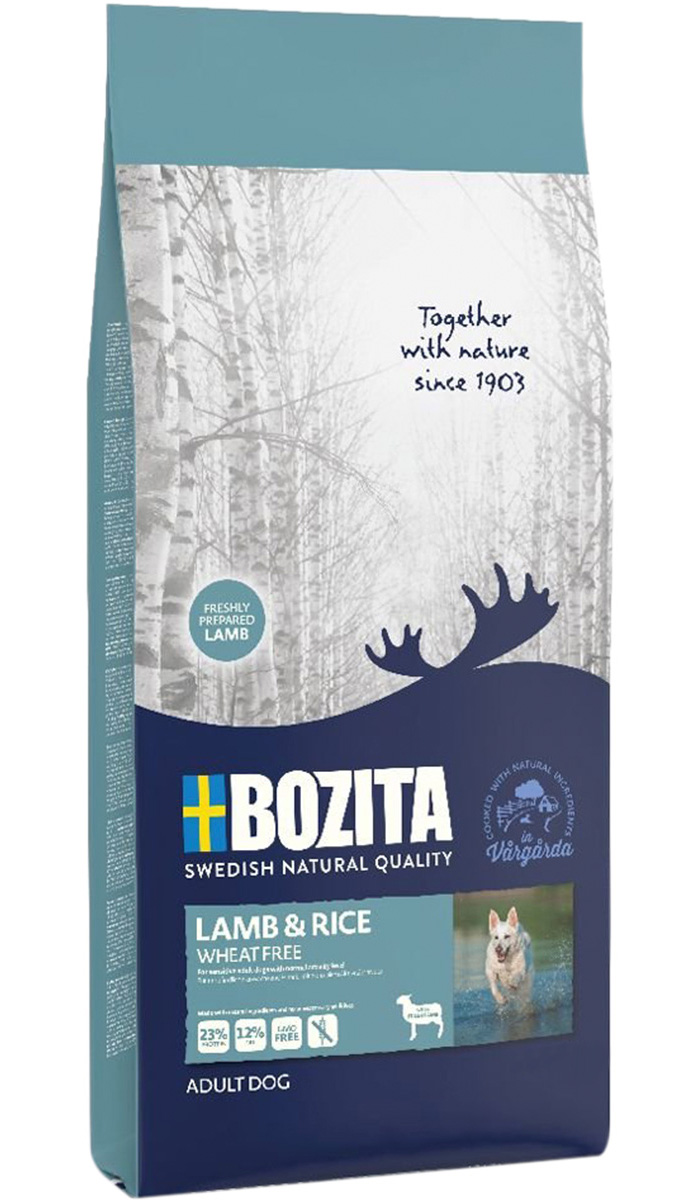 Bozita Lamb & Rice Wheat Free для взрослых собак всех пород с чувствительным пищеварением с ягненком и рисом (3,5 кг)