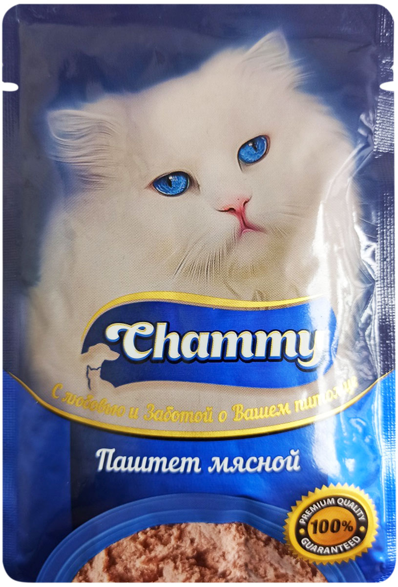 Chammy для взрослых кошек паштет мясной (85 гр)