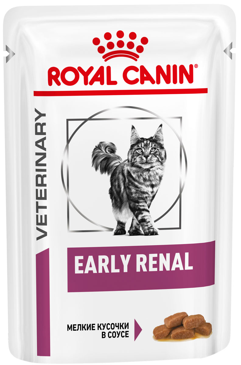 Royal Canin Early Renal Feline для взрослых кошек при хронической почечной недостаточности в ранней стадии в соусе 85 гр (85 гр х 12 шт)