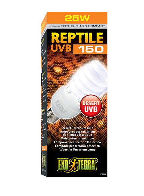 Ультрафиолетовая лампа Exo Terra Reptile Uvb150 Repti Glo 10.0 Compact T10 для сухопутных черепах (13 Вт)