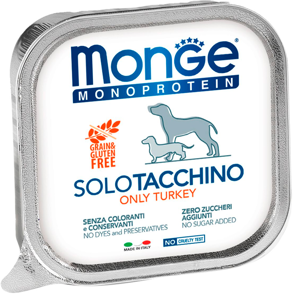 Monoproteico Monge Monoprotein Solo Dog монобелковые для взрослых собак паштет с индейкой 70014144bs (150 гр)