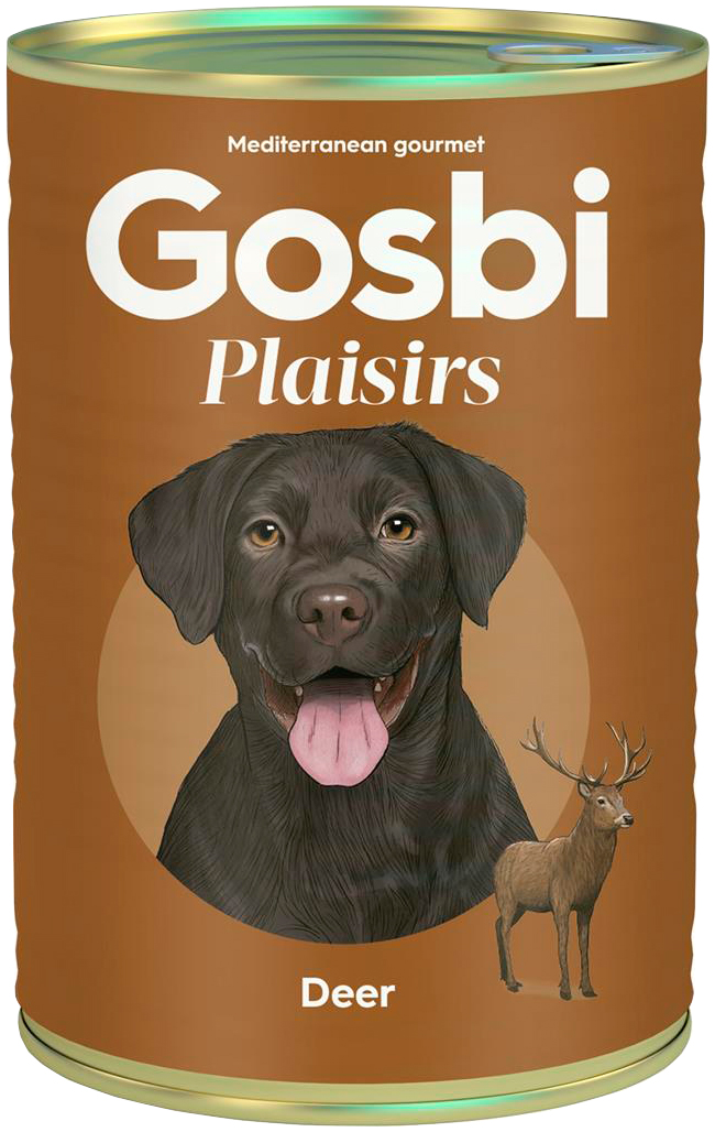 Gosbi Plaisirs Deer беззерновые для взрослых собак с олениной (400 гр)