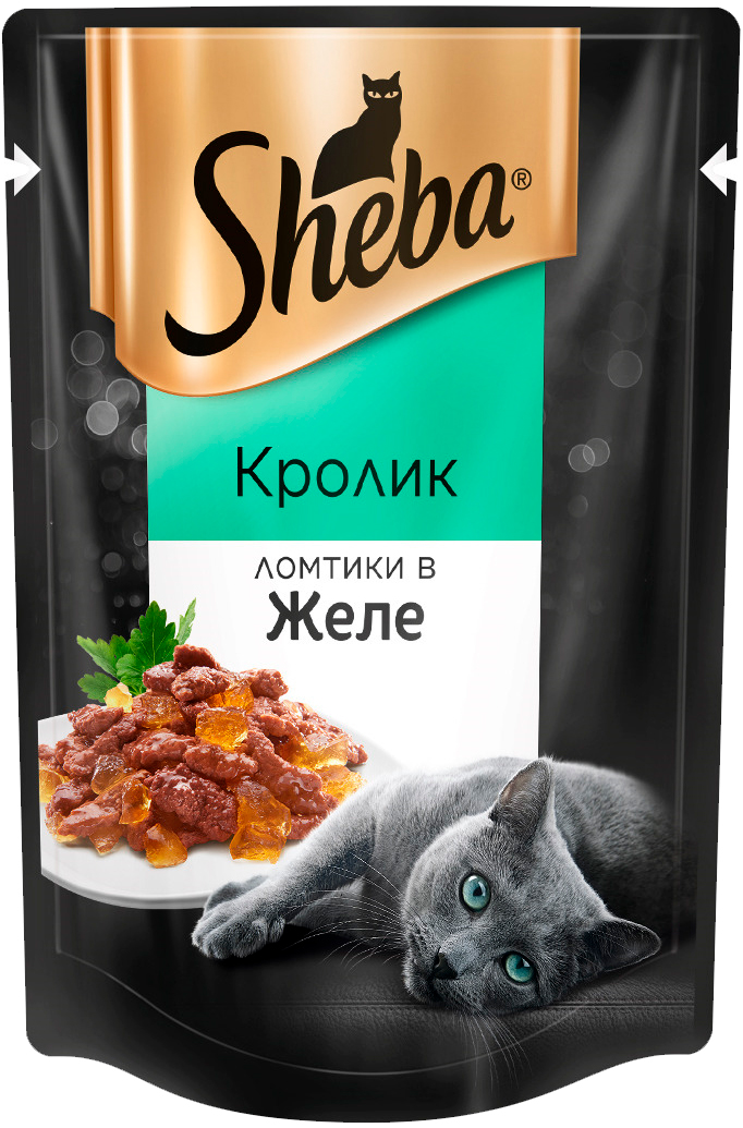  Sheba для взрослых кошек ломтики в желе с кроликом  (85 гр)