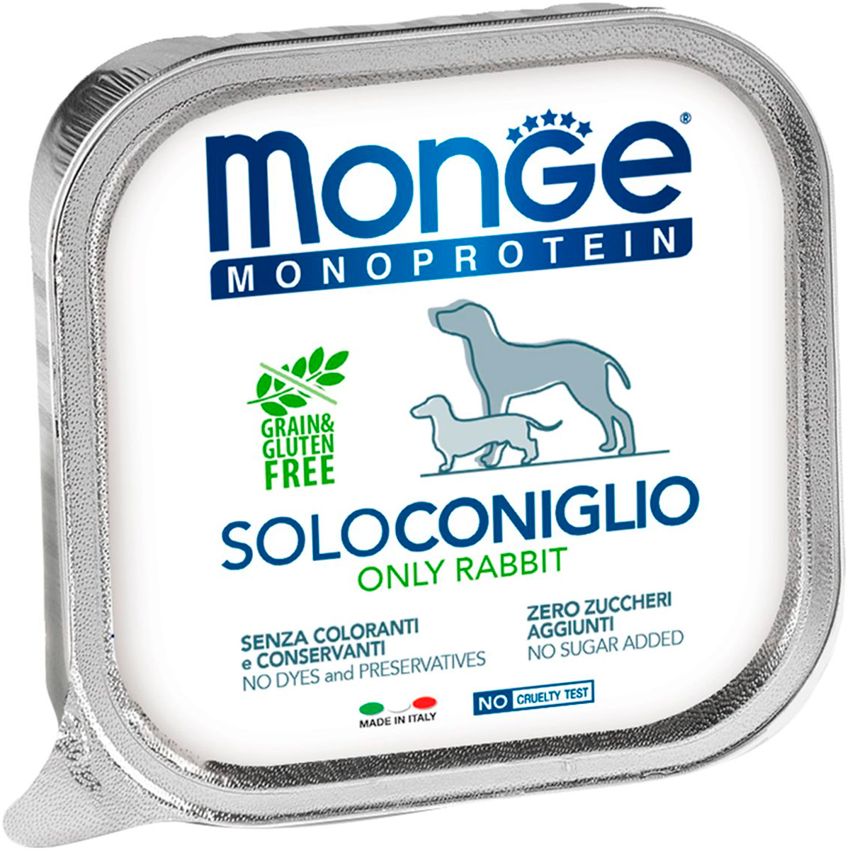 Monoproteico  Магизоо Monge Monoprotein Solo Dog монобелковые для взрослых собак паштет с кроликом  (150 гр)