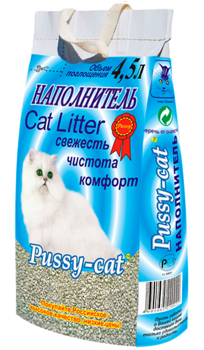 Pussy-cat цеолитовый  – Пусси-кэт наполнитель впитывающий для туалета кошек (4,5 л)