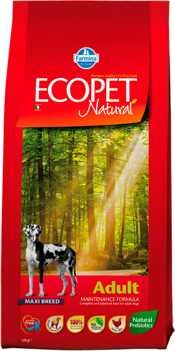 Ecopet Natural Adult Maxi для взрослых собак крупных пород с курицей (12 кг)