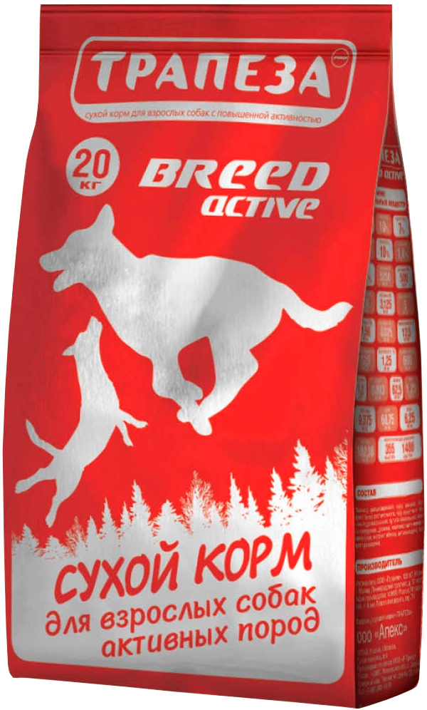 трапеза Breed Active для активных взрослых собак всех пород (20 кг)