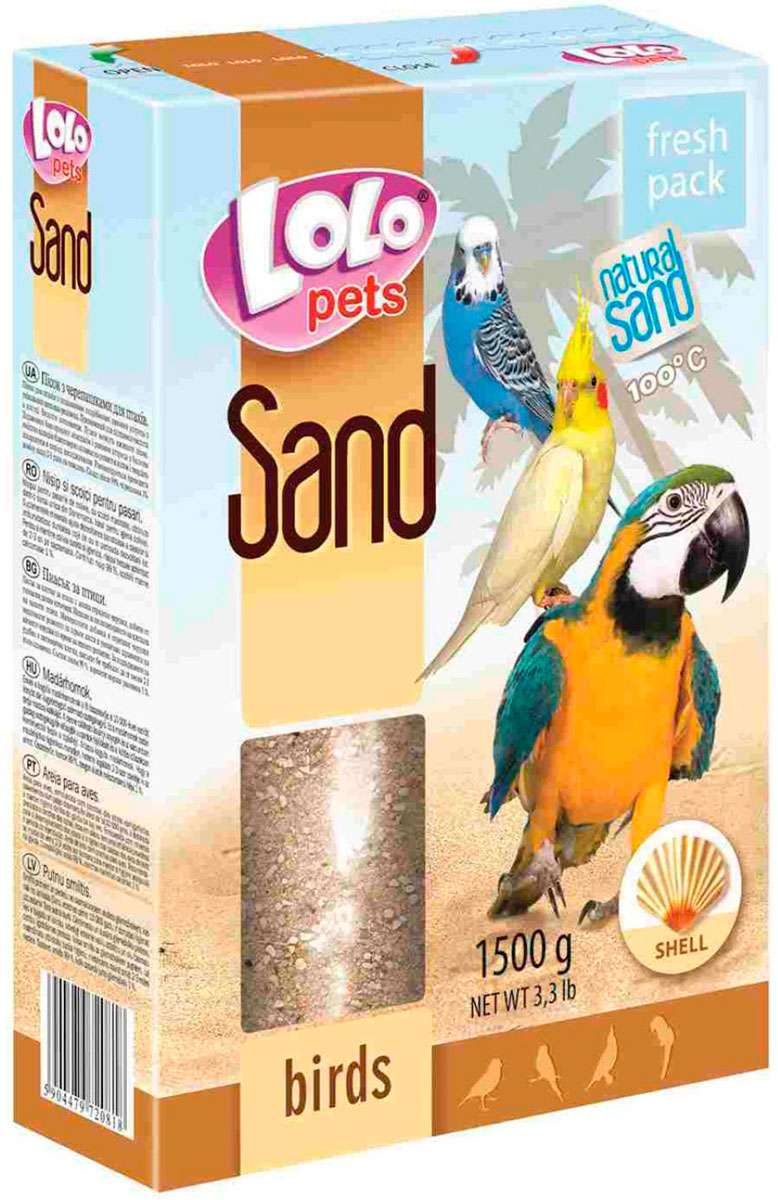   Магизоо Lolo Pets Sand песок для птиц с ракушками 1,5 кг (1 шт)