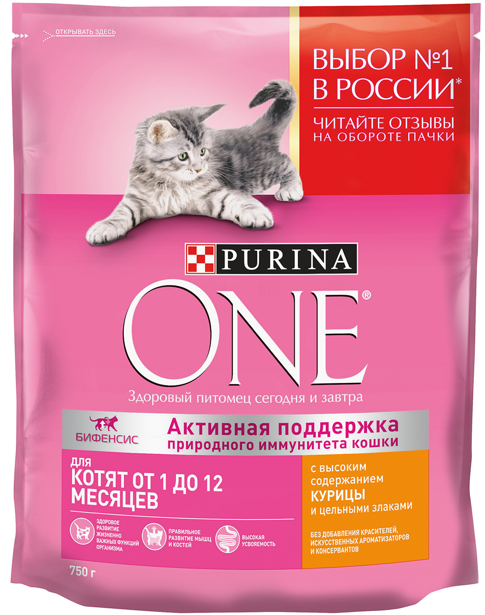 Purina One для котят с курицей и злаками (0,75 кг)