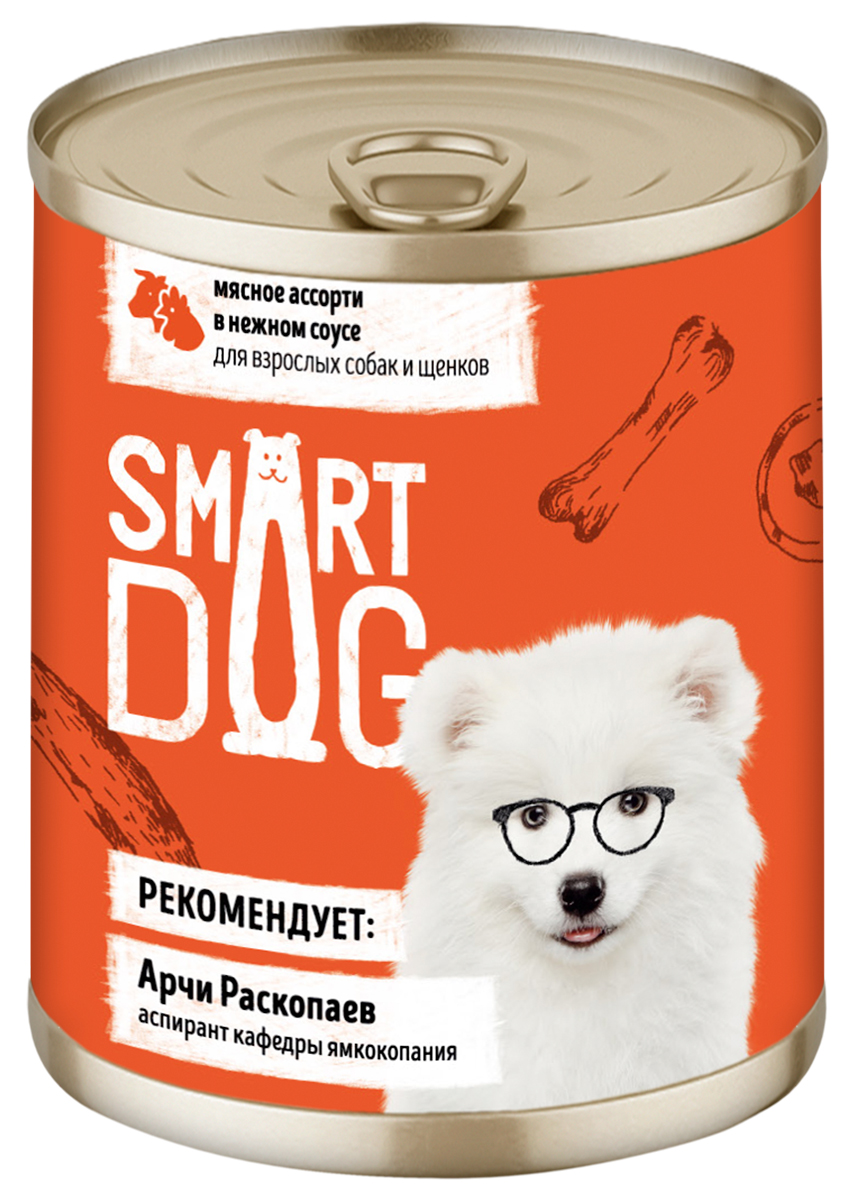 Smart Dog для собак и щенков с мясным ассорти в соусе (240 гр)