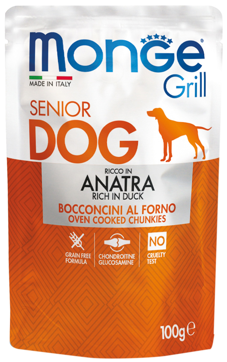 Monge Grill Pouch Senior Dog для пожилых собак с уткой  (100 гр)