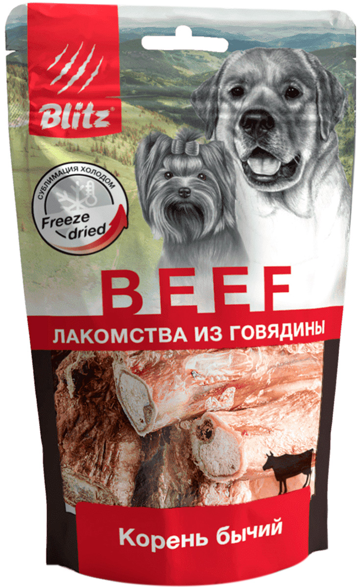 Лакомство Blitz Beef сублимированное для собак бычий корень 65 гр (1 шт)