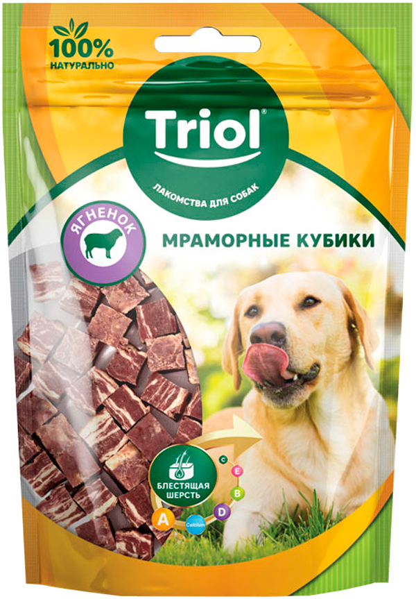  Лакомство Triol для собак кубики мраморные с ягненком 70 гр (1 шт)