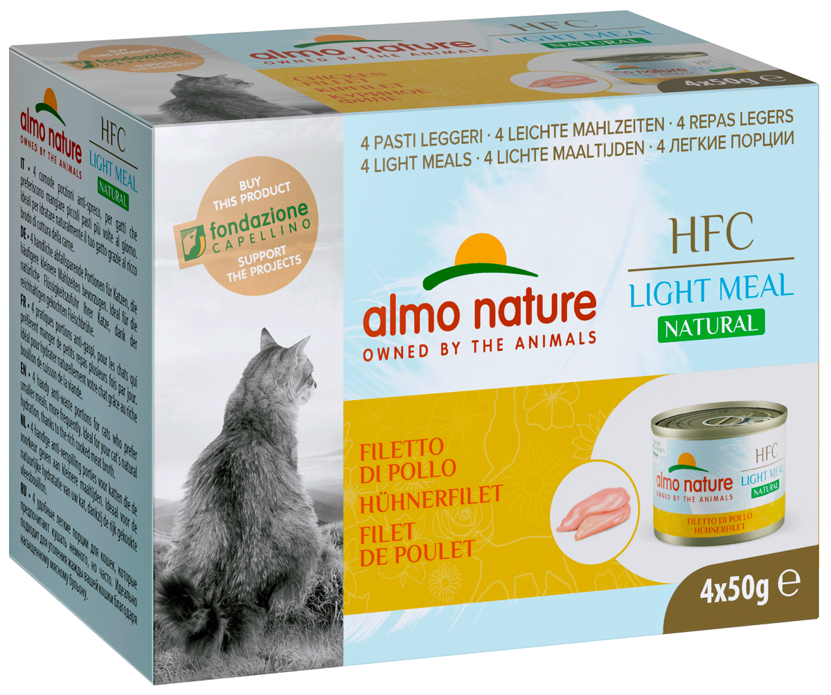 Classic Almo Nature Hfc Natural Light Meal набор банок для взрослых кошек с куриным филе 4 шт х 50 гр (1 шт)