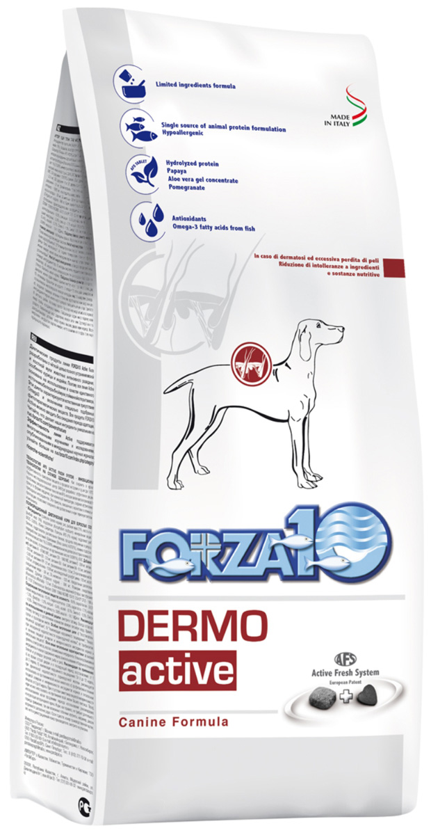 Forza10 Active Line Forza10 Dog Dermo Active для взрослых собак всех пород при заболеваниях кожи (10 кг)