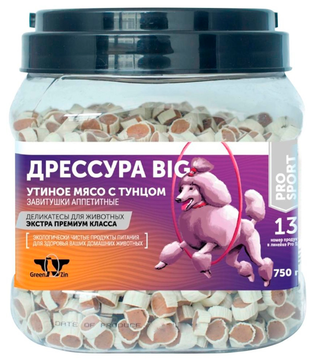 Лакомство Green Qzin Дрессура Big для собак всех пород мясо утки с тунцом 750 гр (1 шт)