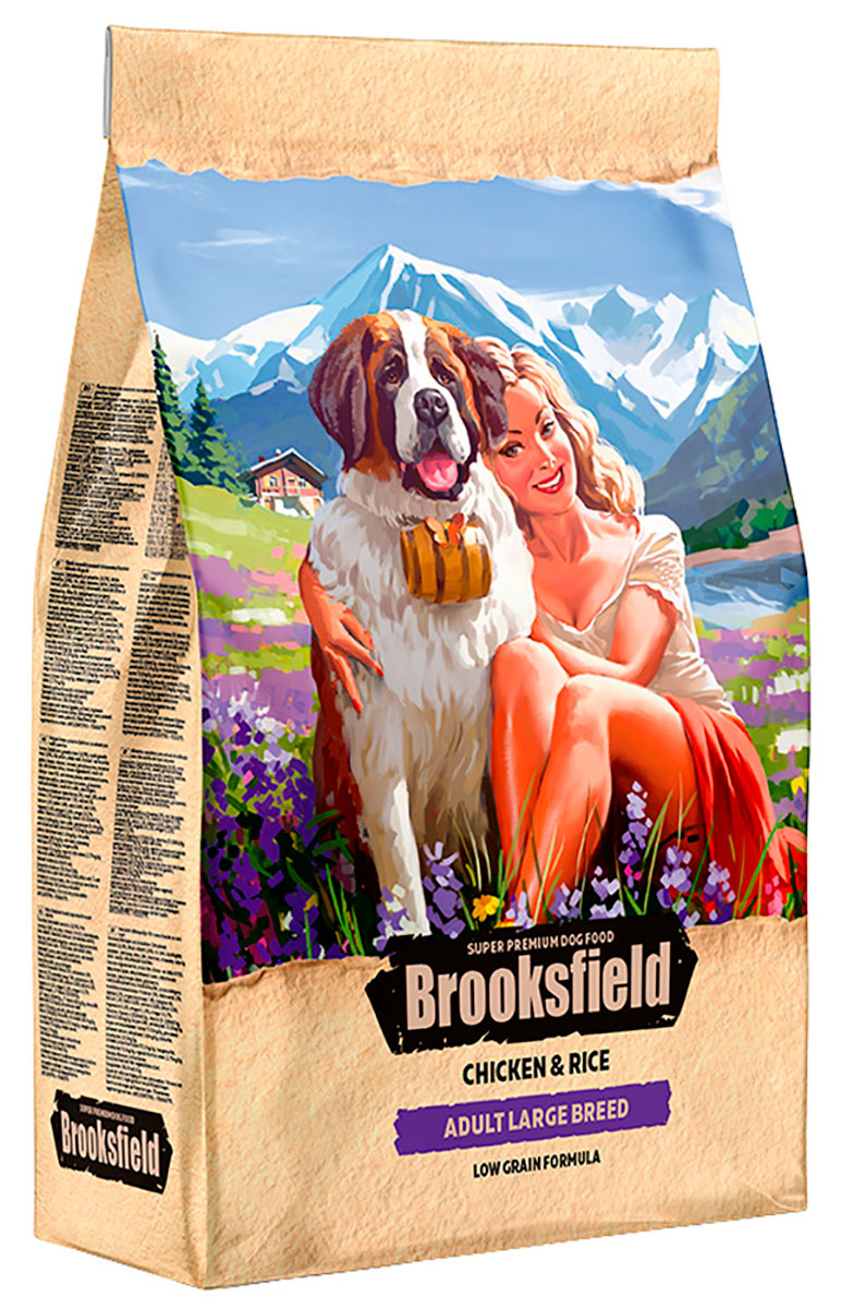  Brooksfield Adult Large Breed для взрослых собак крупных пород с курицей и рисом (12 кг)